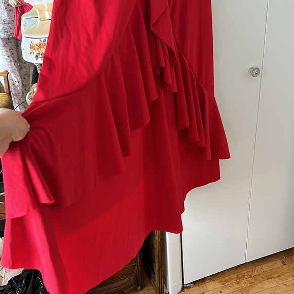 Red Ruffle Train Formal - Picture 11 of 12